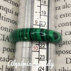 Green malachite carved unisex ring band